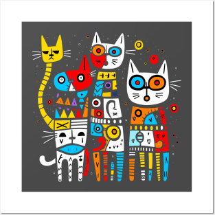 Abstract Art Cat Family Abstractionism Cubism Ghosts Cats Posters and Art